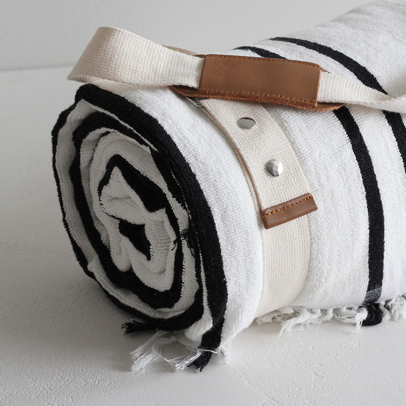 XL Beach Blanket - Black Stripe